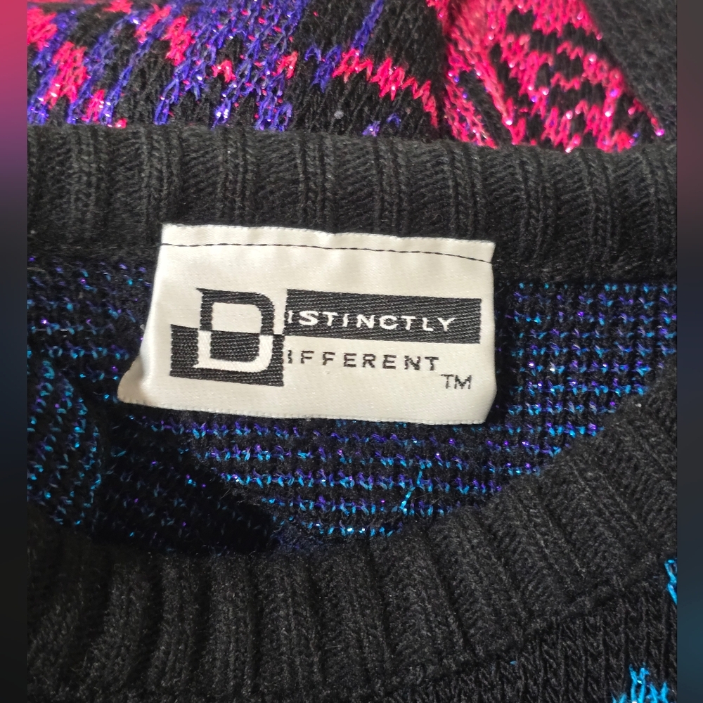 Vintage Distinctly Different Metallic Colorful Firework Pattern Sweater Size M/L - Picture 5 of 5